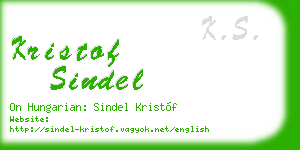 kristof sindel business card